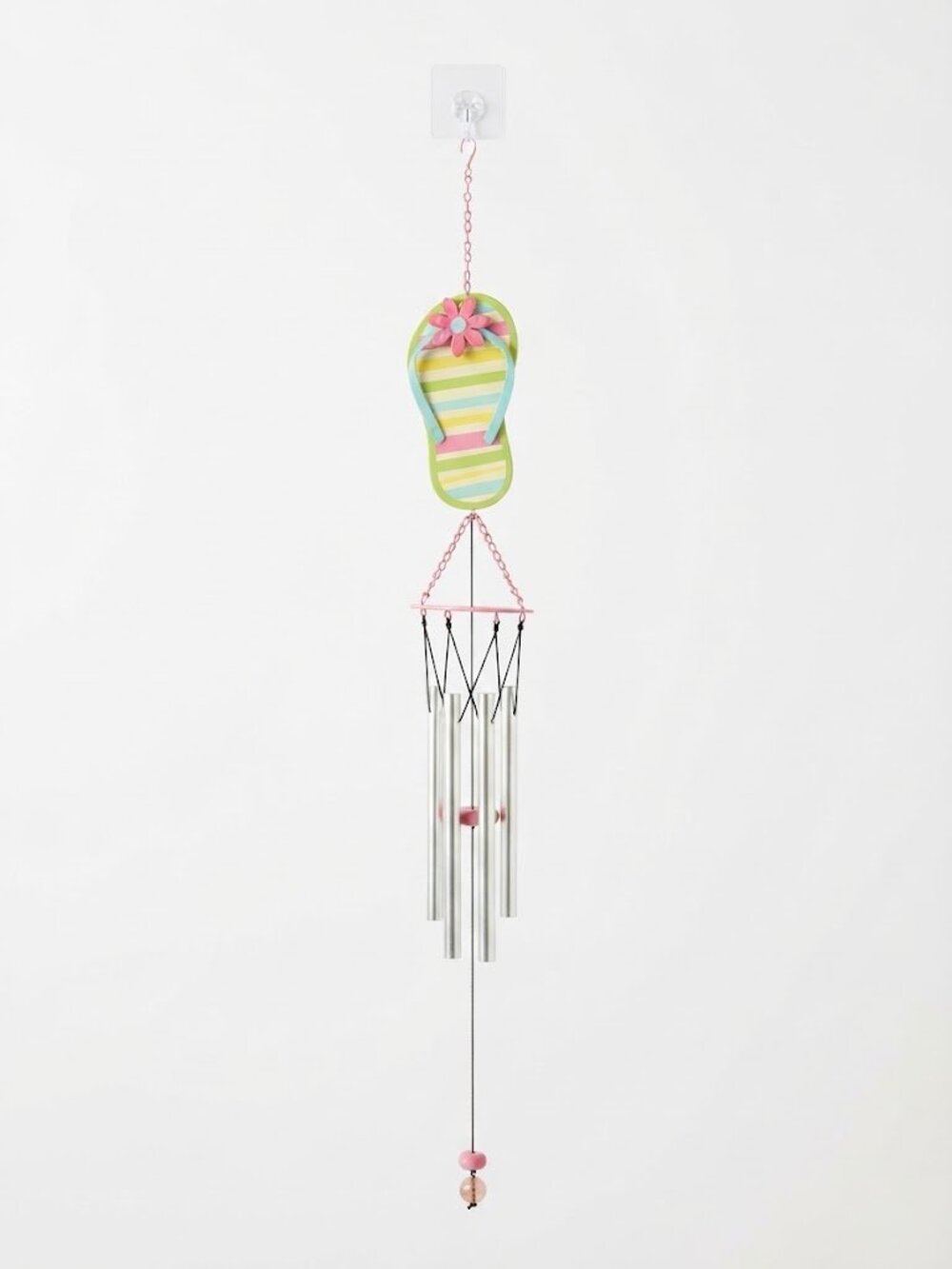 Tropical Flip Flop Metal Wind Chime Colorful Summer Patio Porch Garden Decor